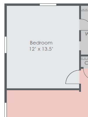 One bedroom floorplan layout